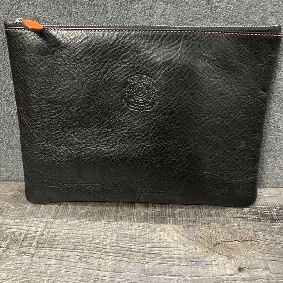 McLaren Ghurka Leather Owner’s Manual Case  Black Pebble Travel Pouch - Picture 2 of 6